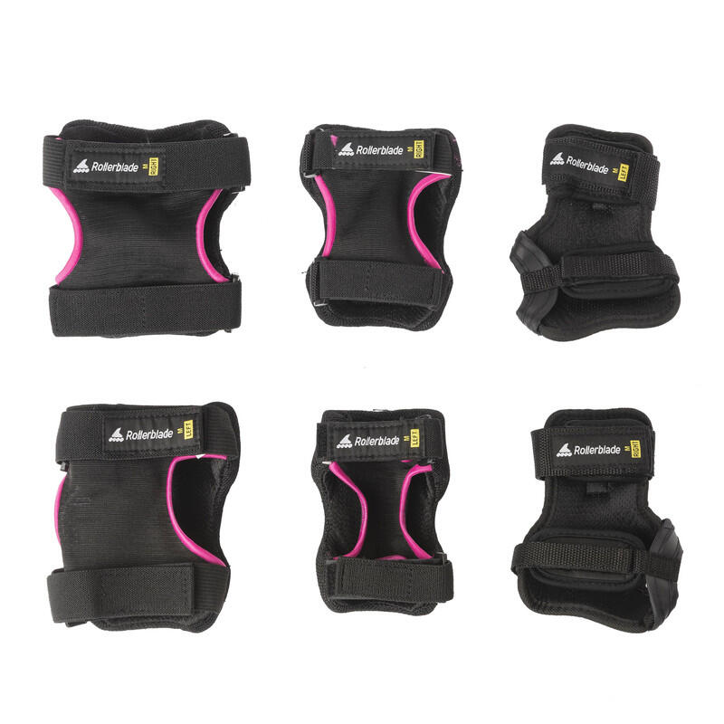 ROLLERBLADE Pack 3 protections SKATE GEAR W Noir/Framboise- Taille L 4/7