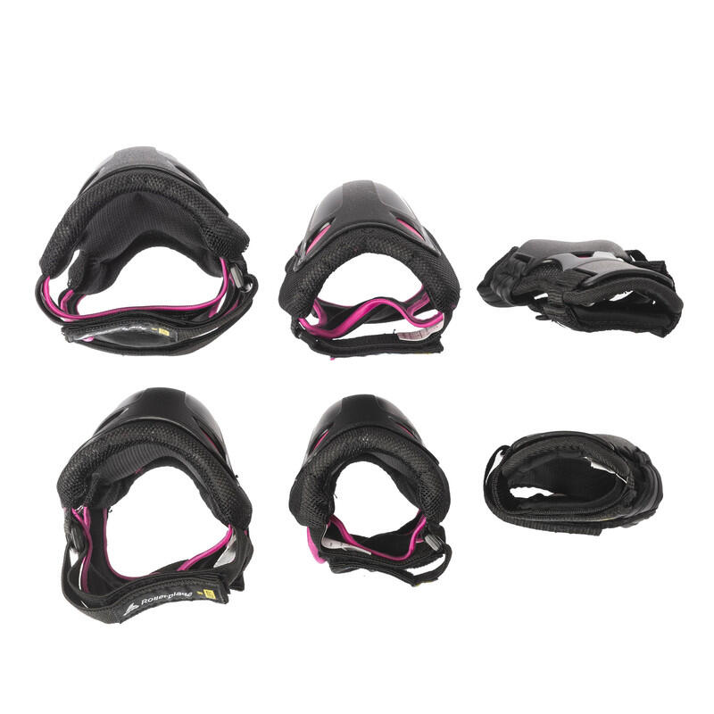 ROLLERBLADE Pack 3 protections SKATE GEAR W Noir/Framboise- Taille L 3/7