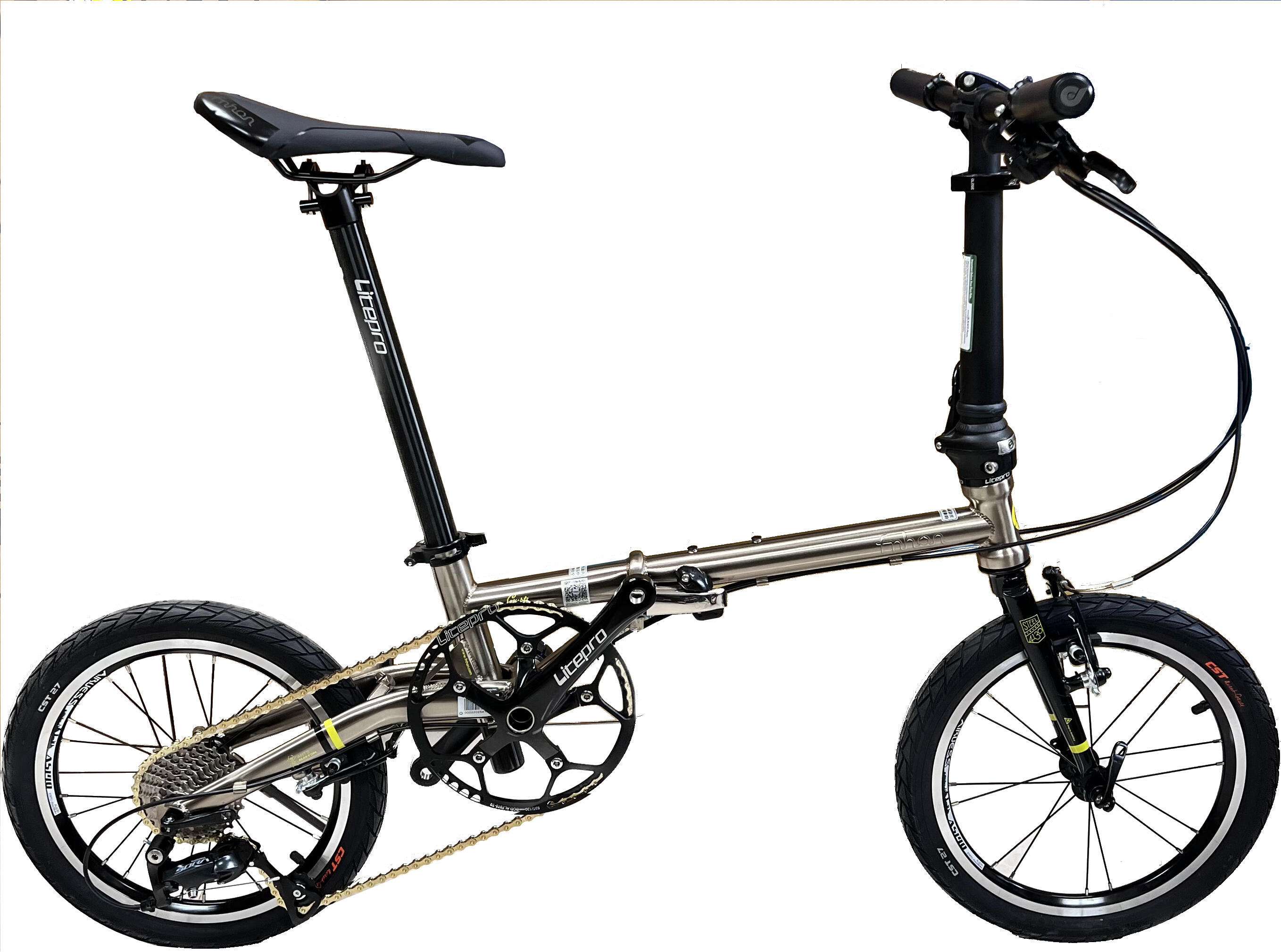 Unassembled GUST 349 16 Inch RIM V Brake 9s Folding Bike Grey Black