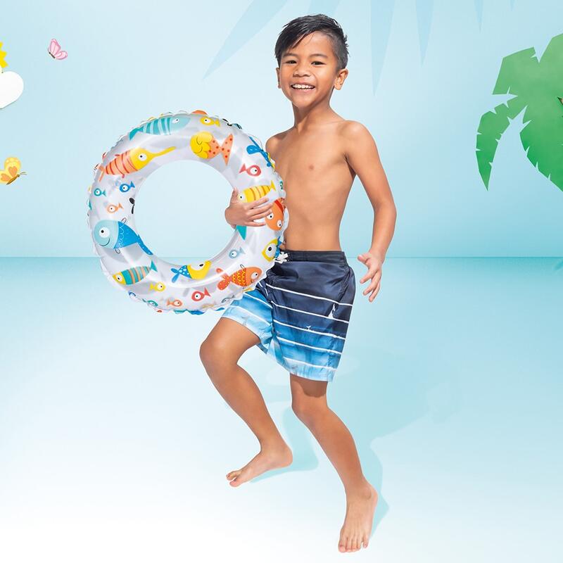 Lively Print Kids Swim Ring 24" - Random color