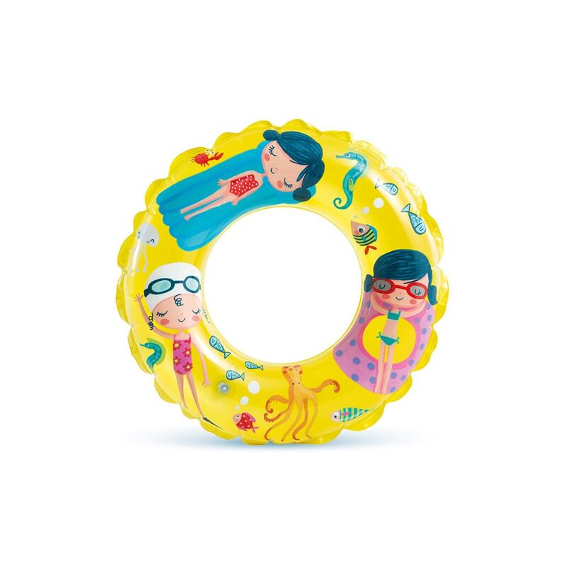 Kids Transparent Inflatable Swim Ring 24" - Random color