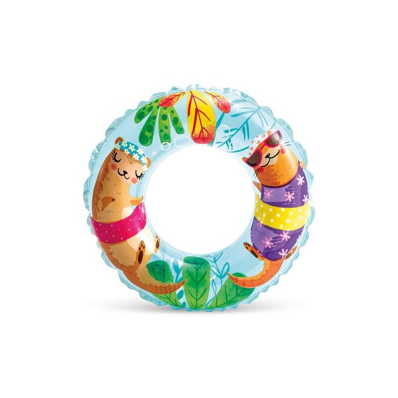 Kids Transparent Inflatable Swim Ring 24" - Random color