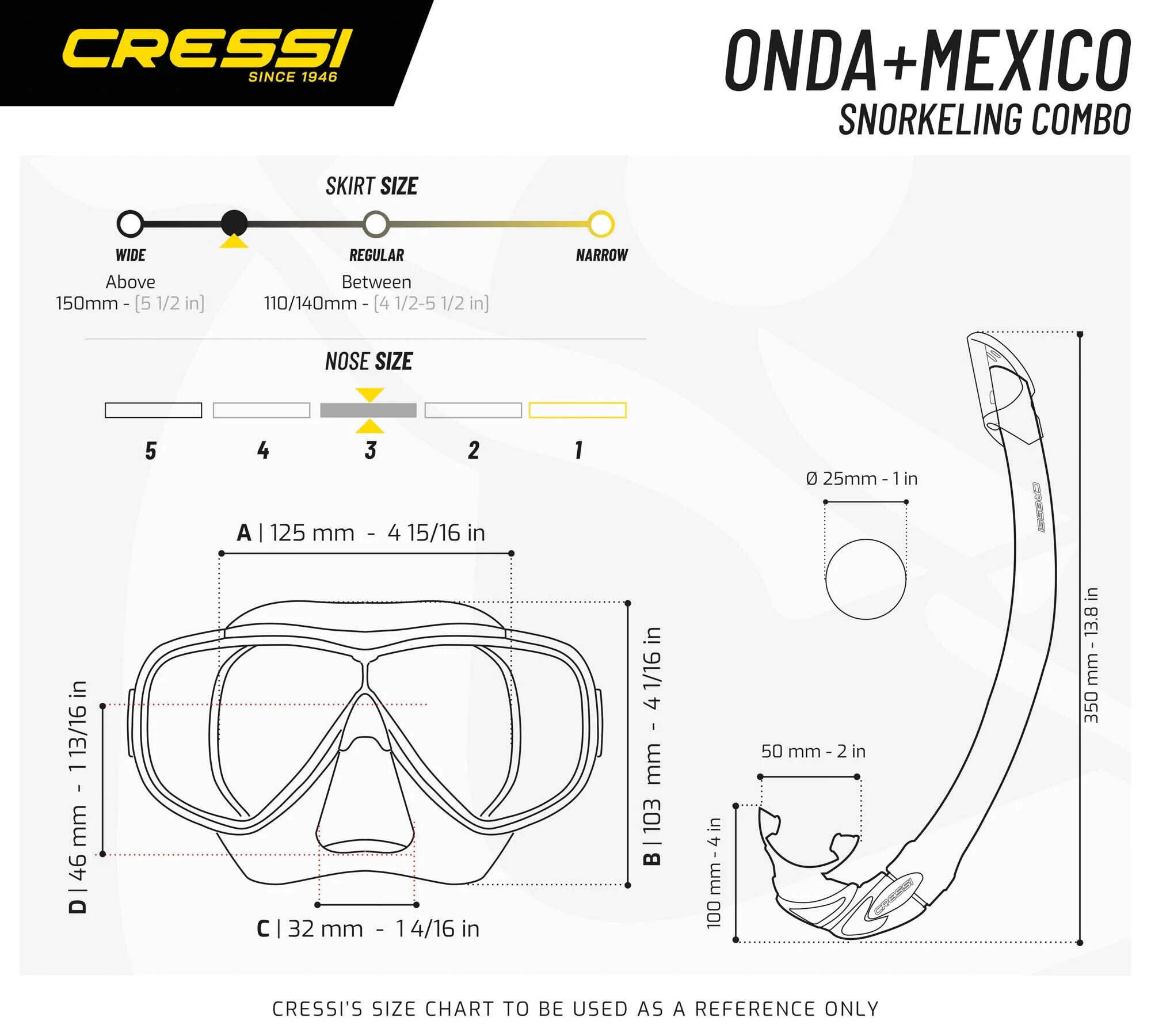 Cressi Onda + Mexico snorkelset 2/5