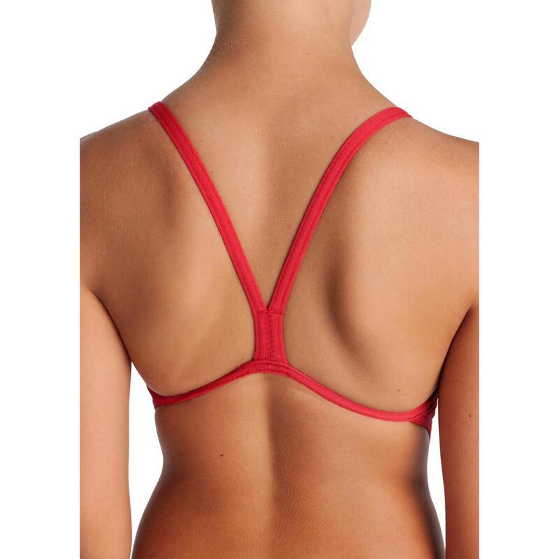 Girl's Team Challenge Back Solid Badpak - Rood/Wit