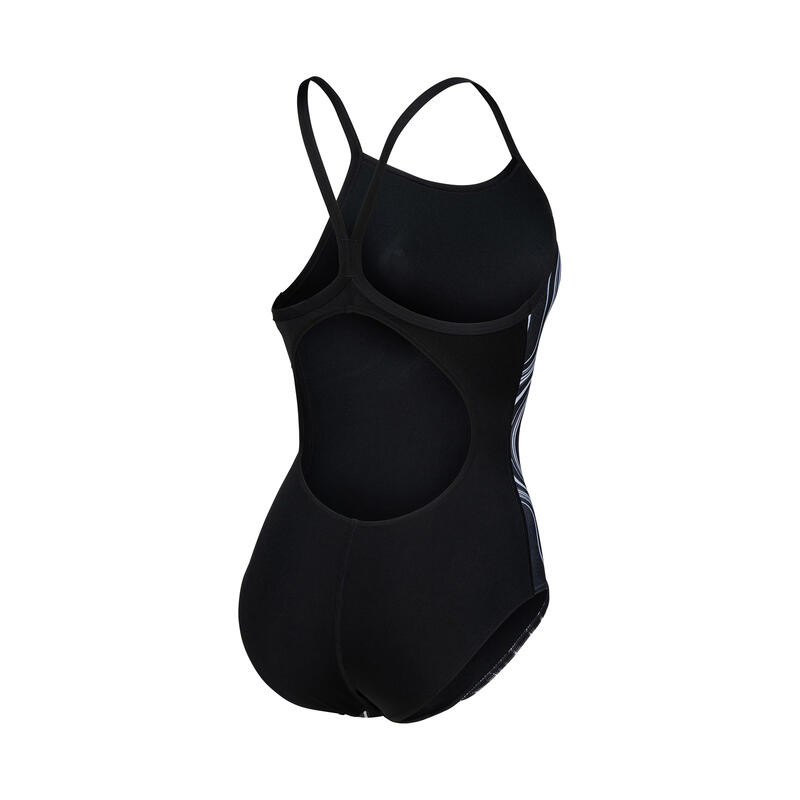 Arena Marbled Lightdrop Back Swimsuit - Black/Multi
