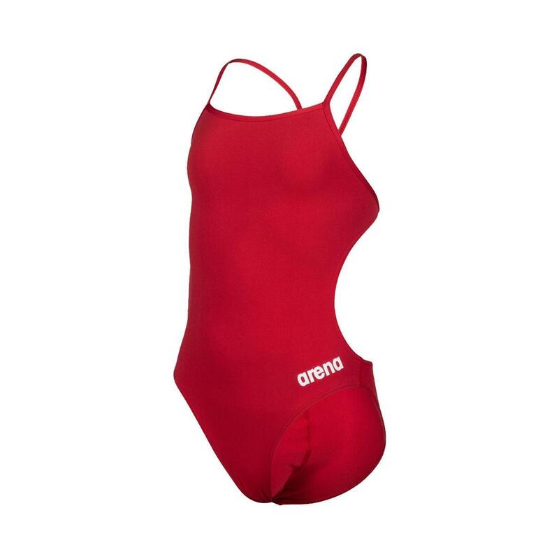 Filles Team Challenge Back Solid Combinaison de natation - Rouge/Blanc