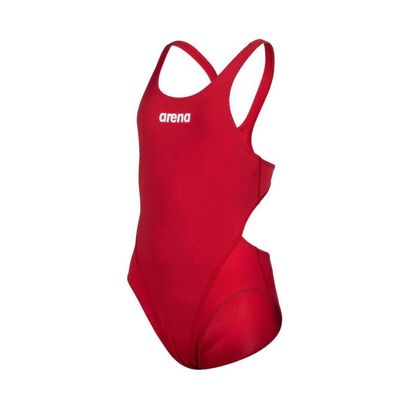 Combinaison de natation fille Team Swim Tech Solid - Rouge/Blanc