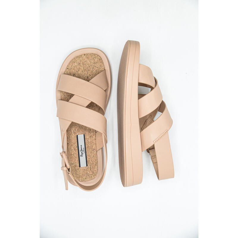 Des sandales Pepe Jeans Summer Block, Beige, Femmes