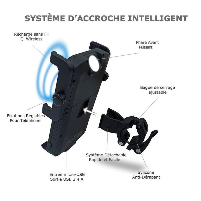 Ciclotrón | Soporte para teléfono con batería integrada