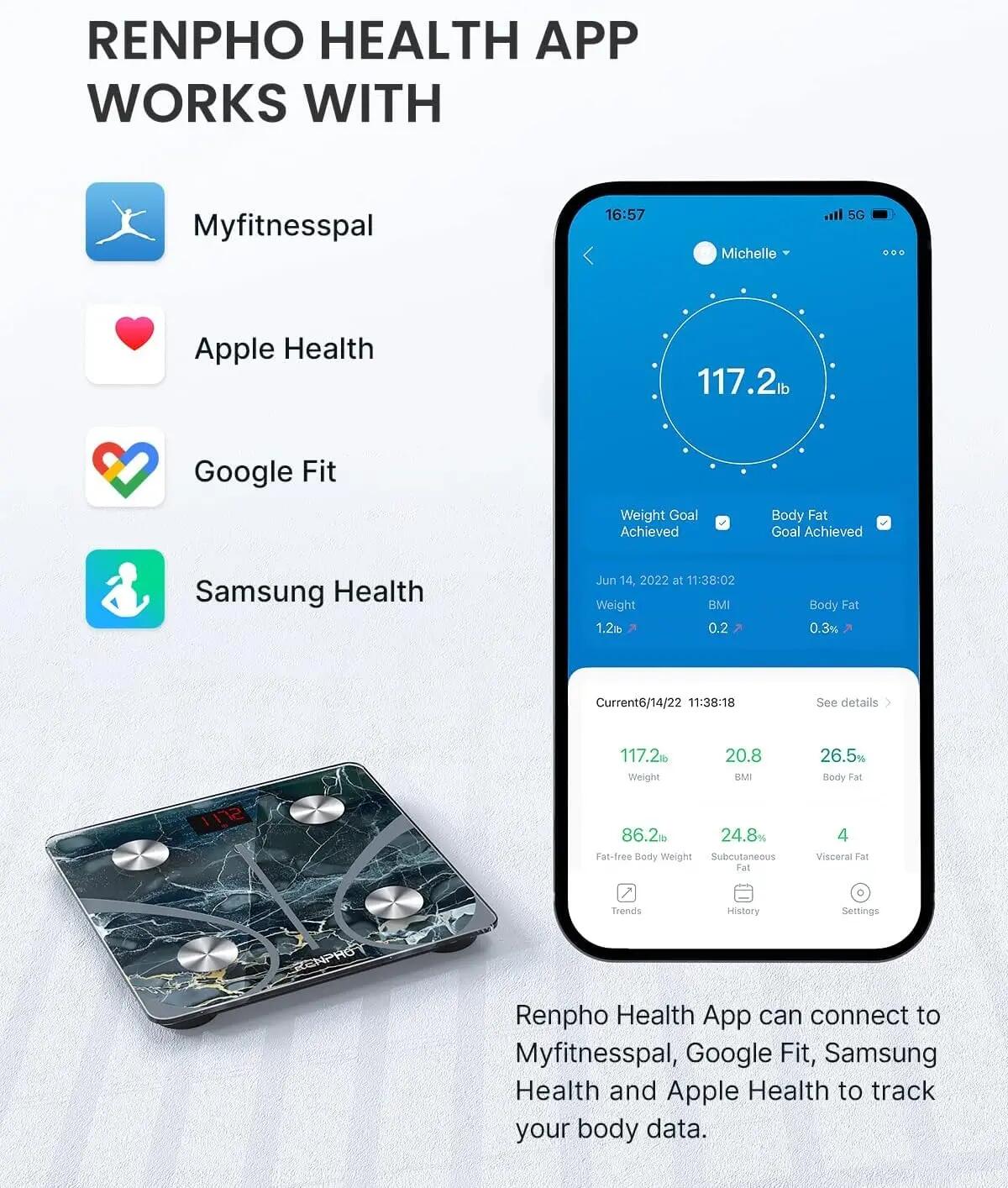 Aangesloten bluetooth weegschaal 3/5