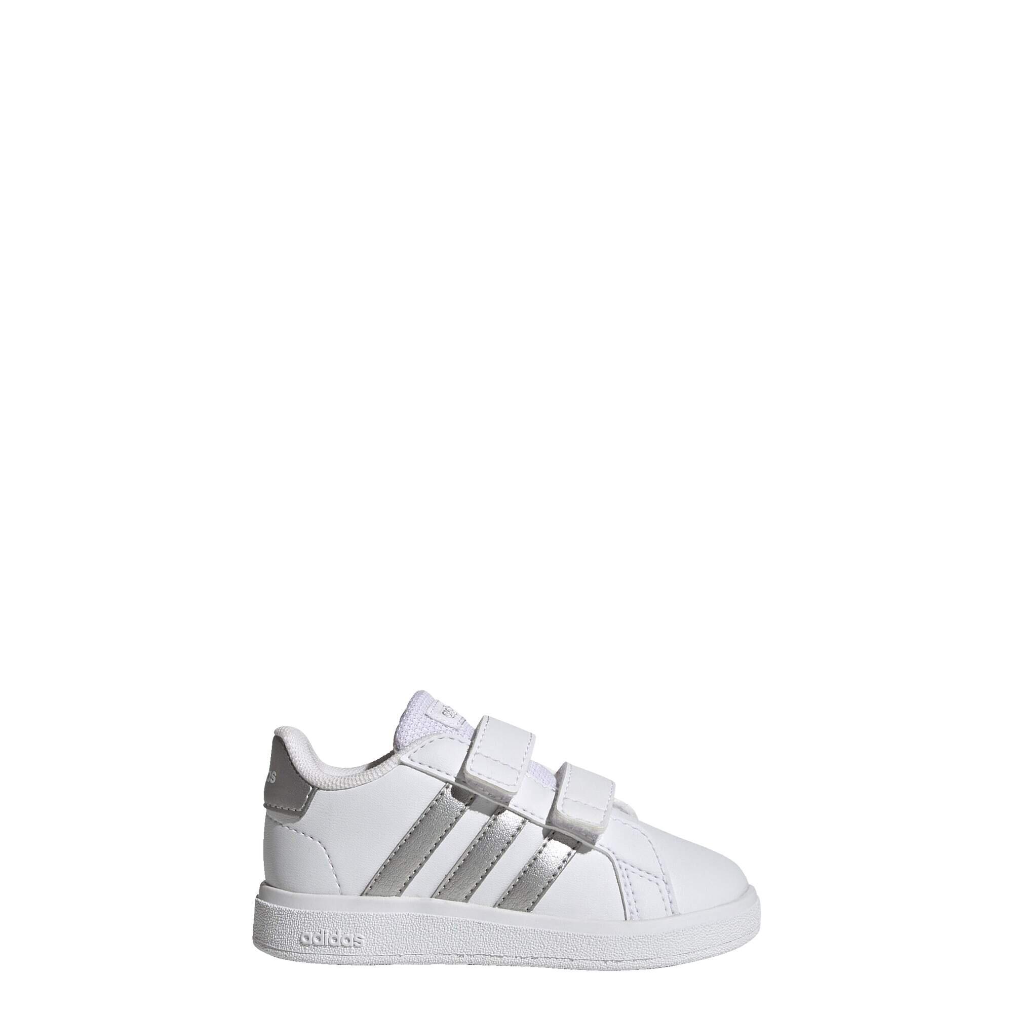 Adidas - Chaussure À Scratch Grand Court Lifestyle - Baskets - Blanc|gris - 22 - Decathlon