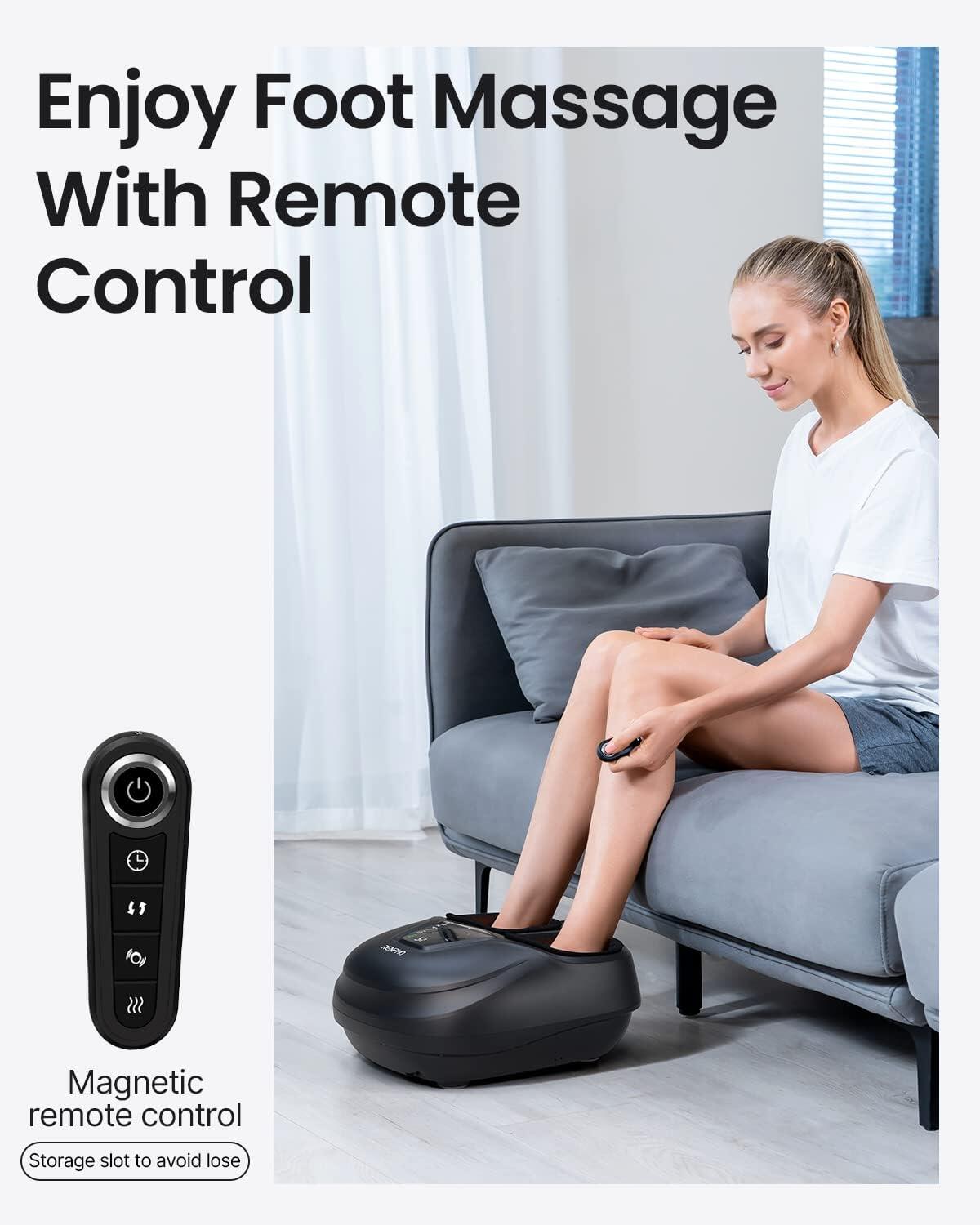 Renpho Massageador de Pés Shiatsu Premium compacto com controle, preto, elétrico 7/7