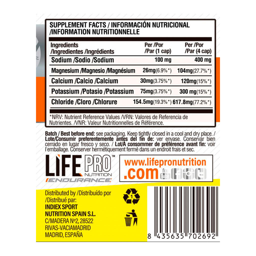 probióticos Life Pro Endurance Salts 120 caps. 3/4
