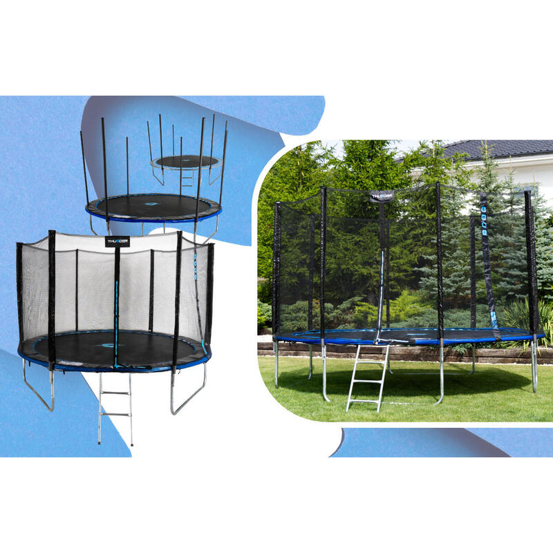 Trampolina ogrodowa do skakania THUNDER OUTSIDE PRO 8FT BLUE