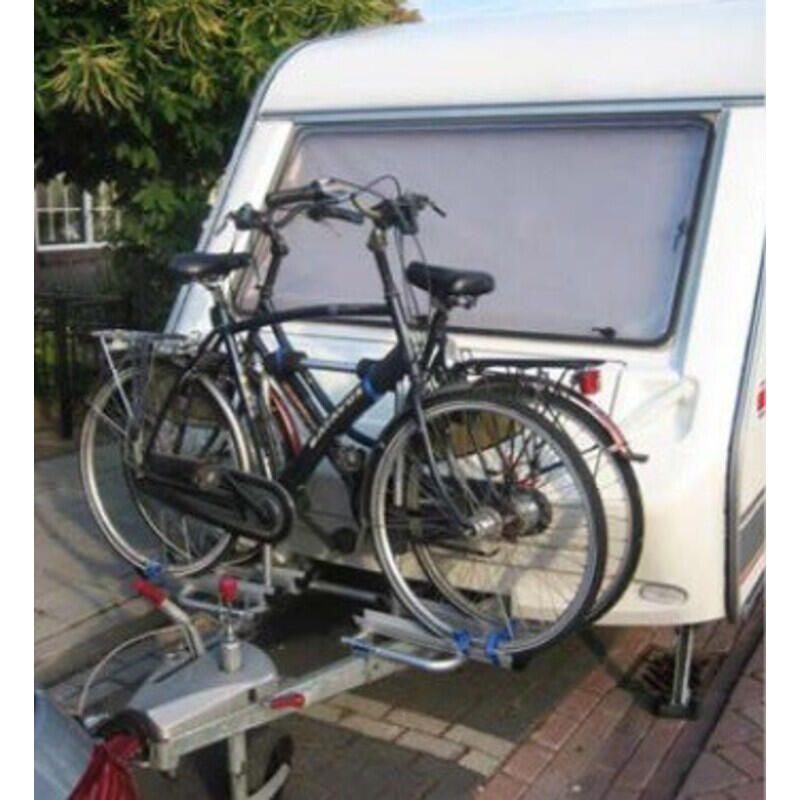 Porte-vélos sur timon de remorque et caravane pour 2 vélos
