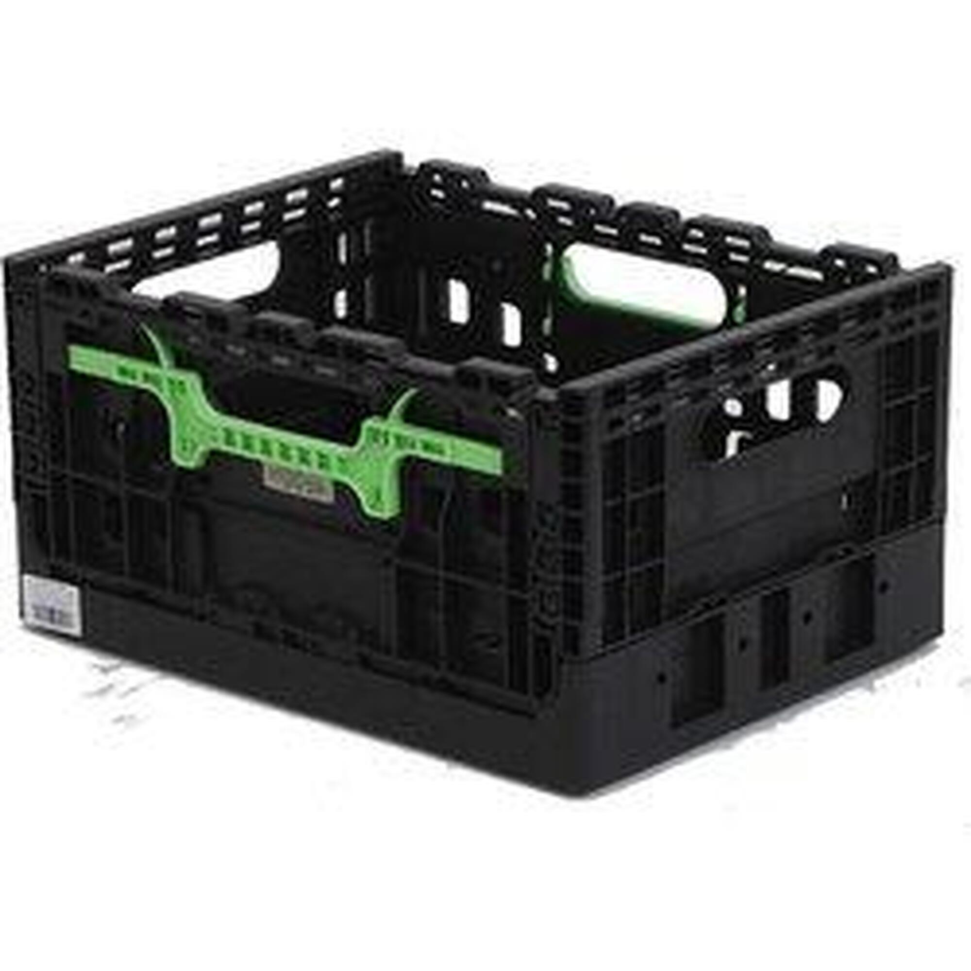 Cesta de plástico reciclado - 16L - Preto e verde