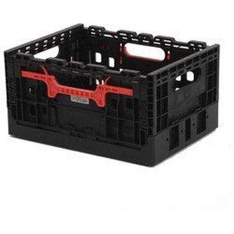 Panier en plastique recyclé - 16L - Noir et rouge