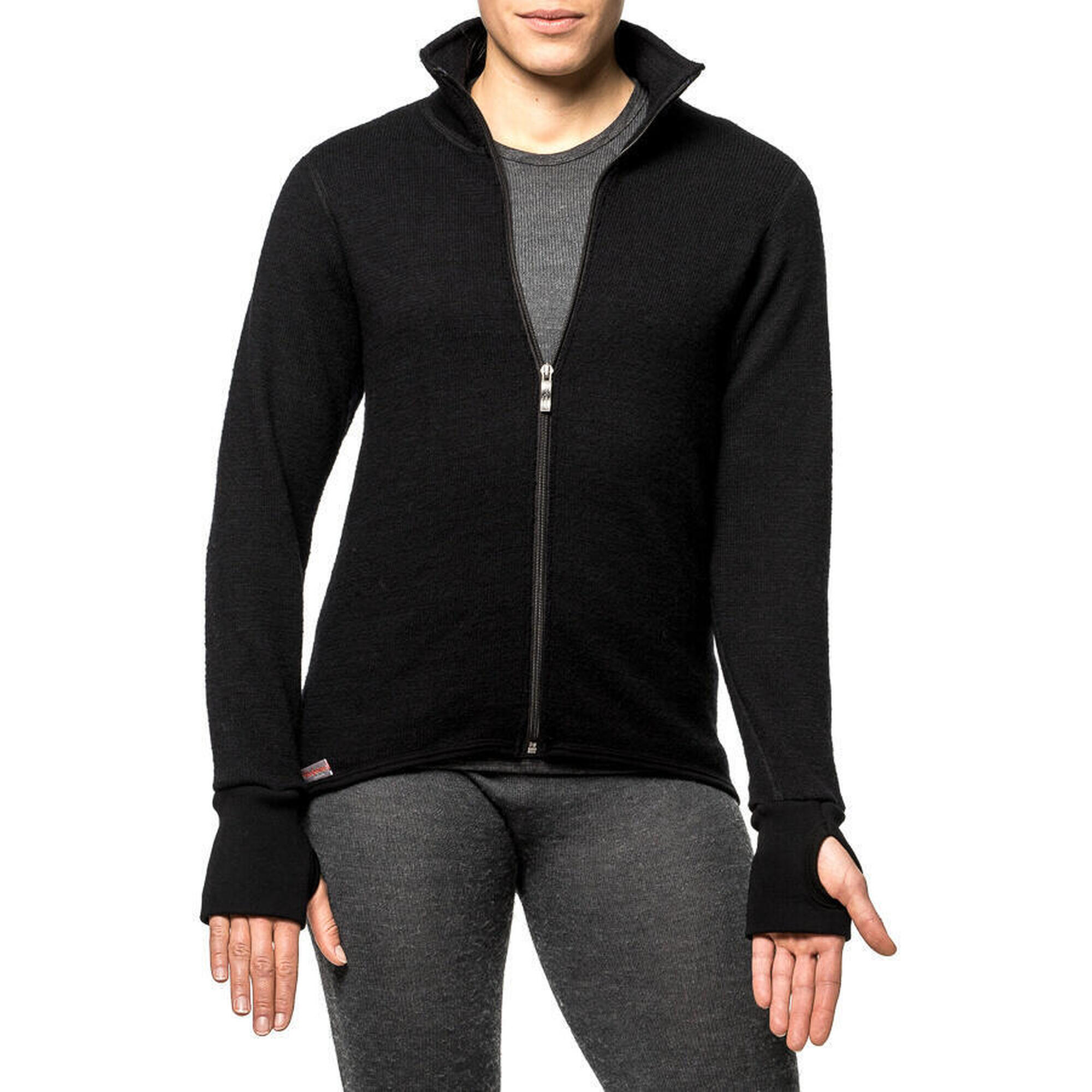 Woolpower Merino Mid Layer Full Zip Jacket 600 - Black