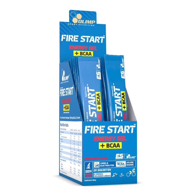 Żel energetyczny z kofeiną Olimp Fire Start Energy Gel + BCAA Stick - 36 g Apple