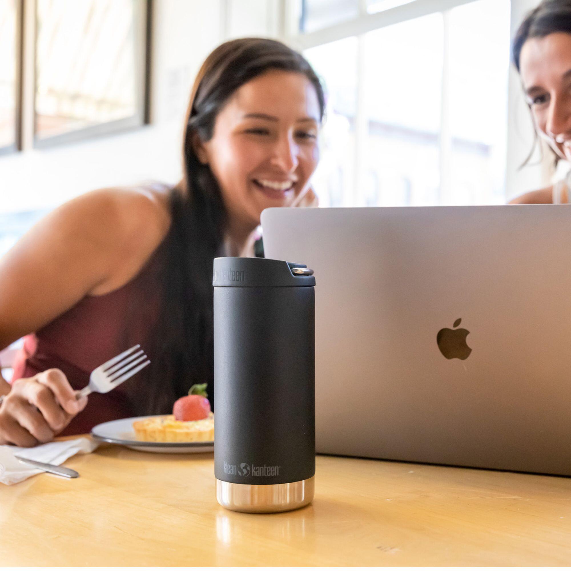 Botella Termica TKWide Klean Kanteen con Café Cap 12oz -355ml negro 3/4