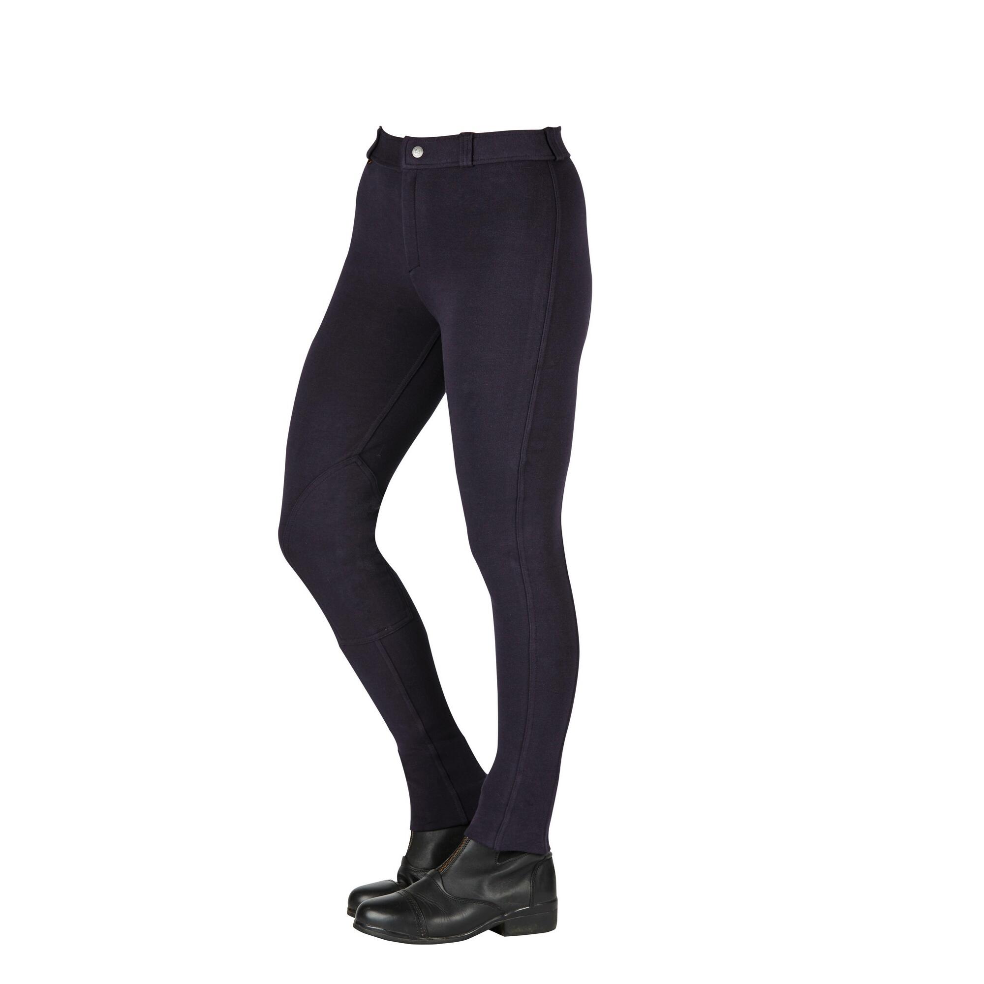 Womens/Ladies Warm Up Cotton Jodhpurs II (Black) 3/3