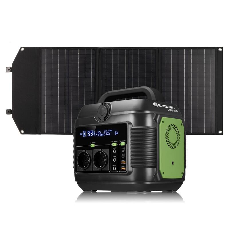 BRESSER Set Mobile Power Station 600 W + Solar-Ladegerät 90 W