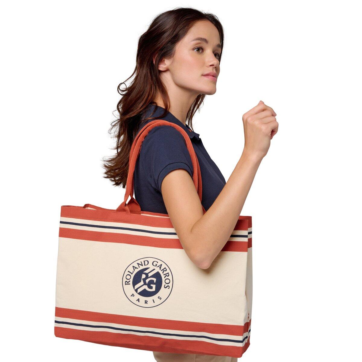 Sac shopping logo réutilisable - Ecru et terre-battue 3/3