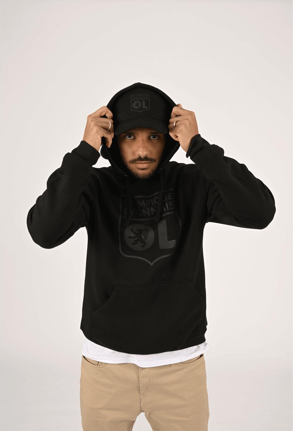 Sweat à capuche Basic Ton sur Ton Noir Enfant 5/5
