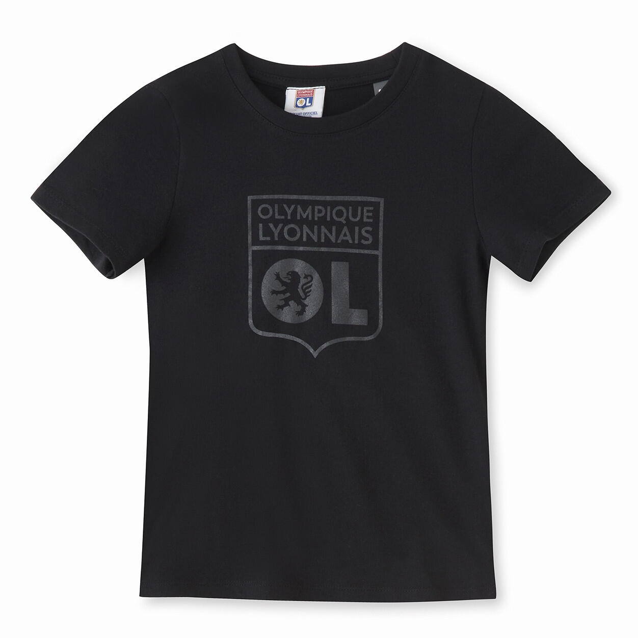 T-Shirt Basic Ton sur Ton Noir Enfant 1/5