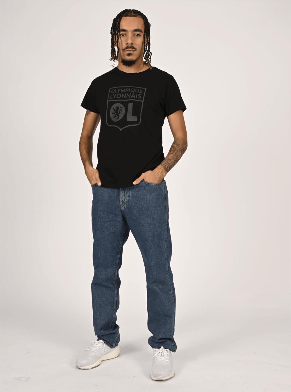 T-Shirt Basic Ton sur Ton Noir Enfant 5/5