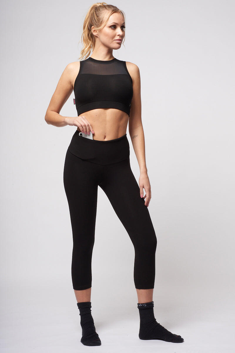 Extra Strong Compression Waisted Cropped Leggings with Figure Firming ...