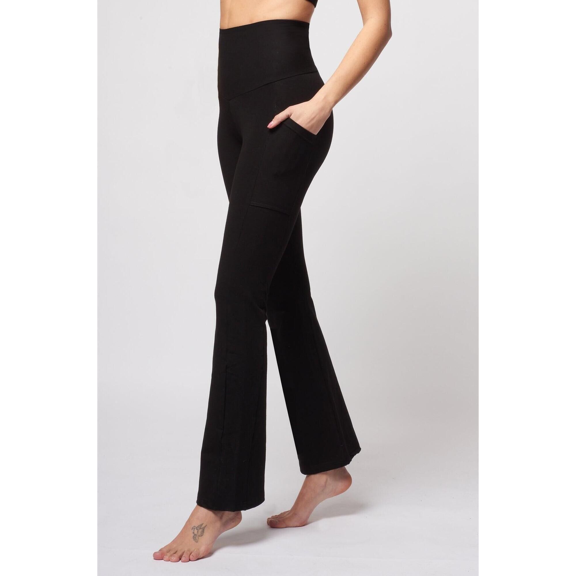 Tummy Control Flare Leg Sports Trousers With Phone Pocket