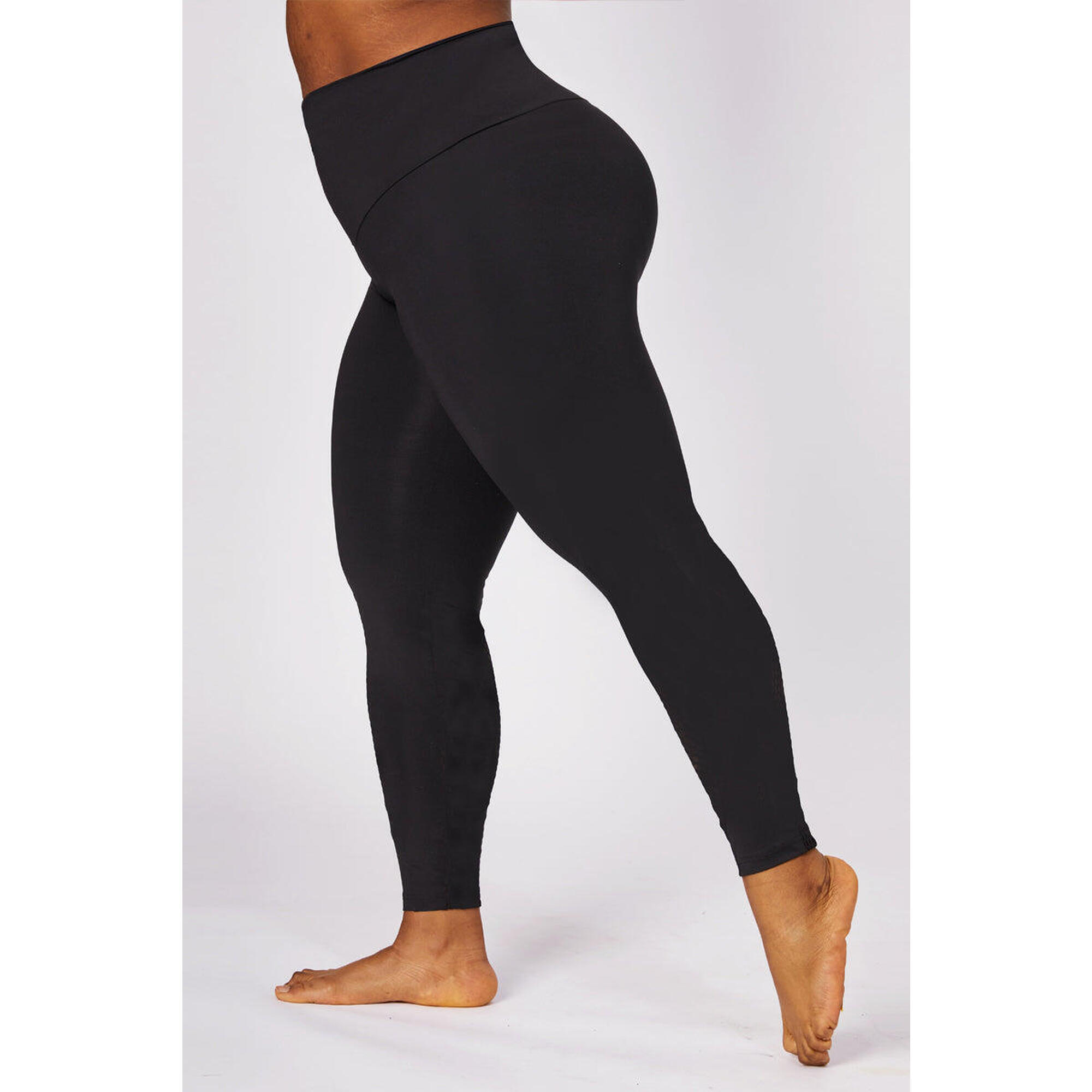 Extra Strong Compression Curve Leggings with Waisted Tummy Control Black 1/6