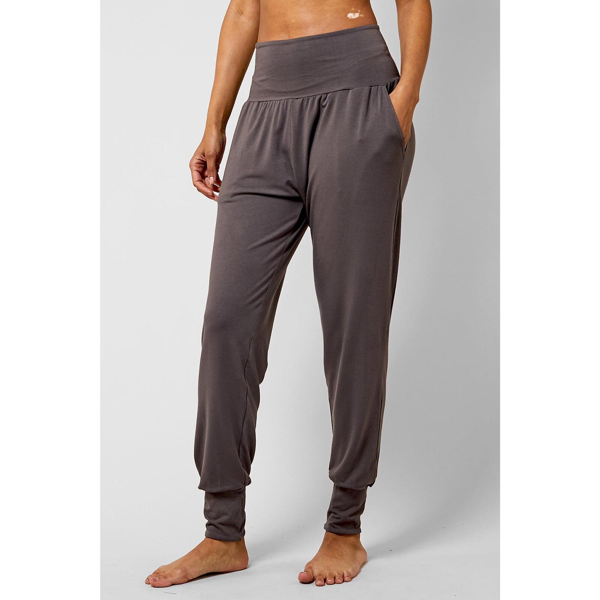 TLC SPORT Lightweight Yoga Loose Side Pockets Cuffed Pant Mink
