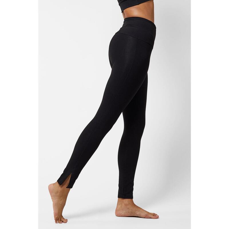 Stretchy High-Waisted Cotton Fitness Leggings with Mesh - Blue Print