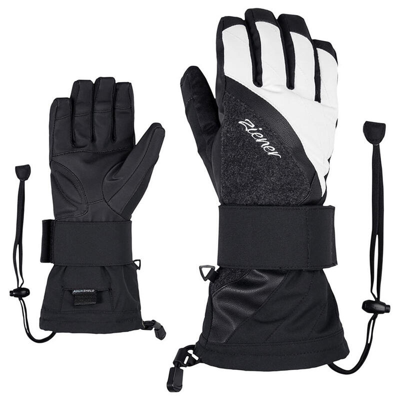 Gants femme ZIENER Milana As W-Noir/Blanc-6.5