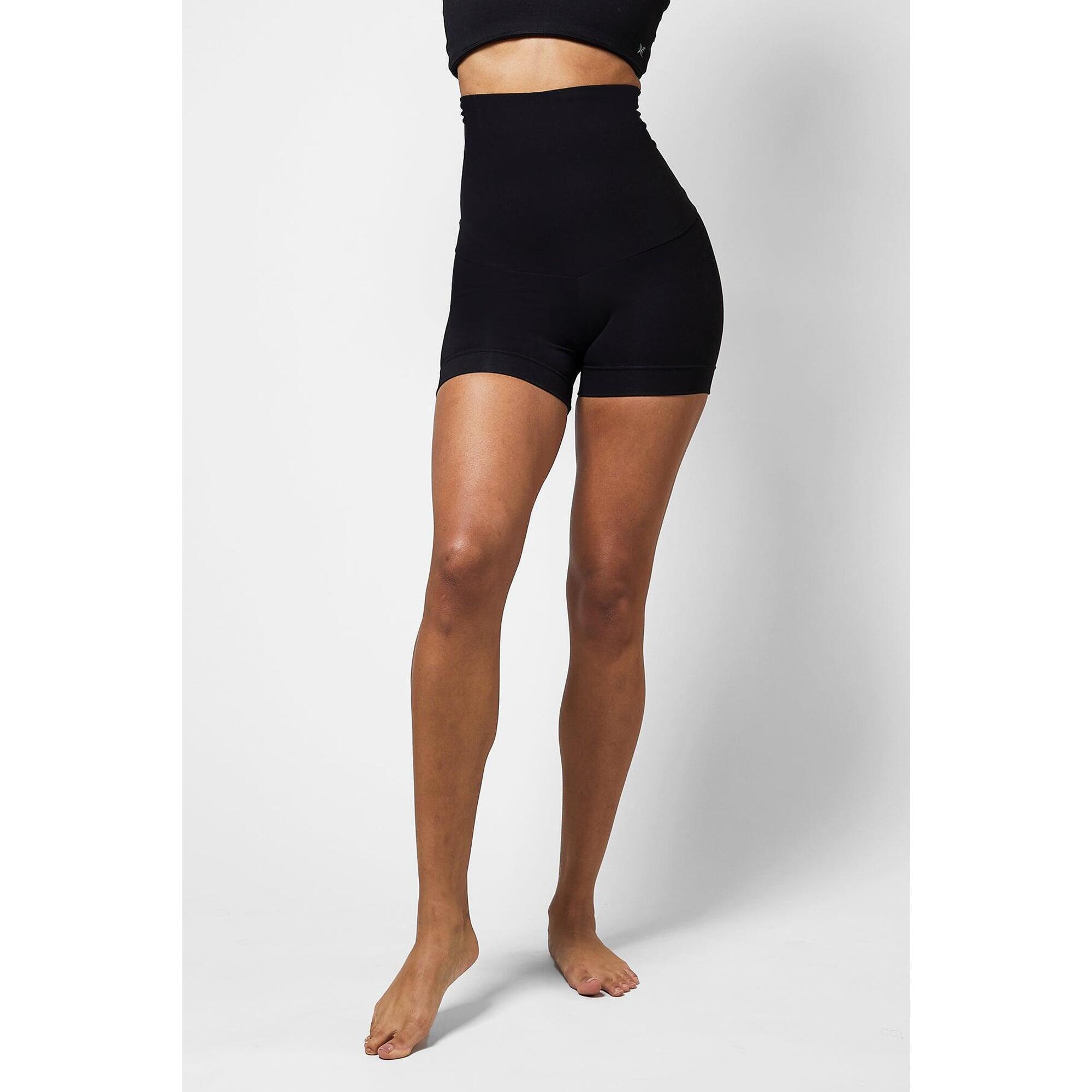Extra Strong Compression Micron Shorts with High Waisted Tummy Control Black 1/6