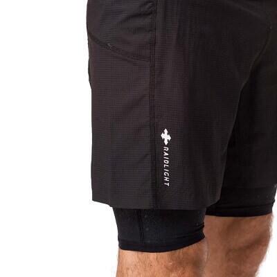 Shorts homme Cuissard-short RESPONSIV de trail 2en1 homme - Raidlight-Noir-S