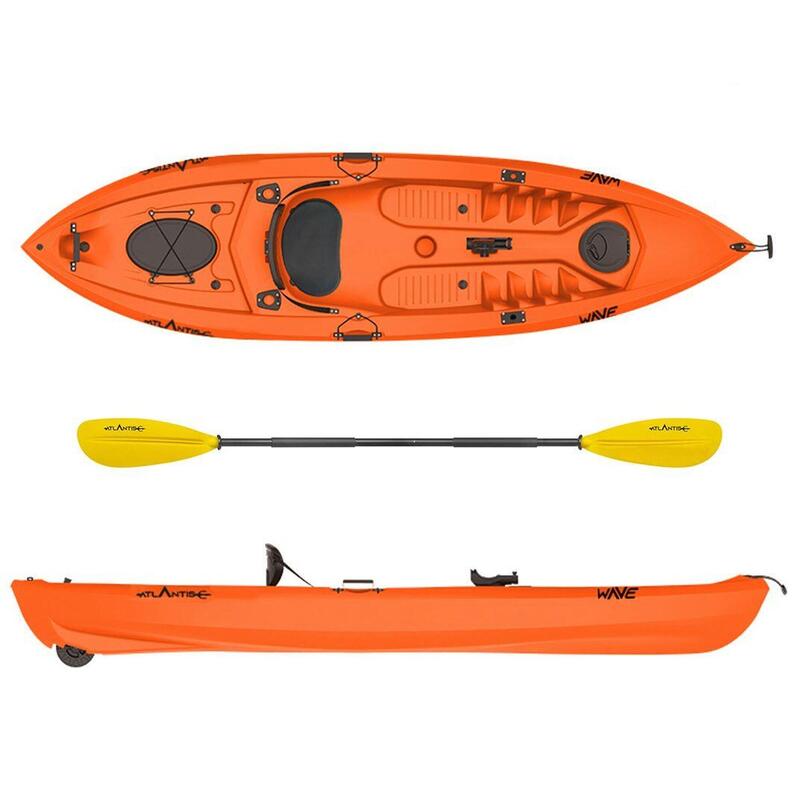 Kayak-canoa Atlantis WAVE arancio cm 305 - 2 gavoni - schienalino - pagaia