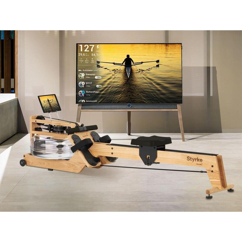 Vogatore ad acqua in legno - Styrke - Fitness - Bluetooth - 211 x 54 x 68 cm