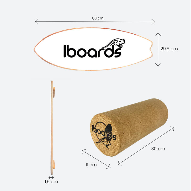 Balance board surf Iboards modello Tartaruga 80cm x 29,5cm