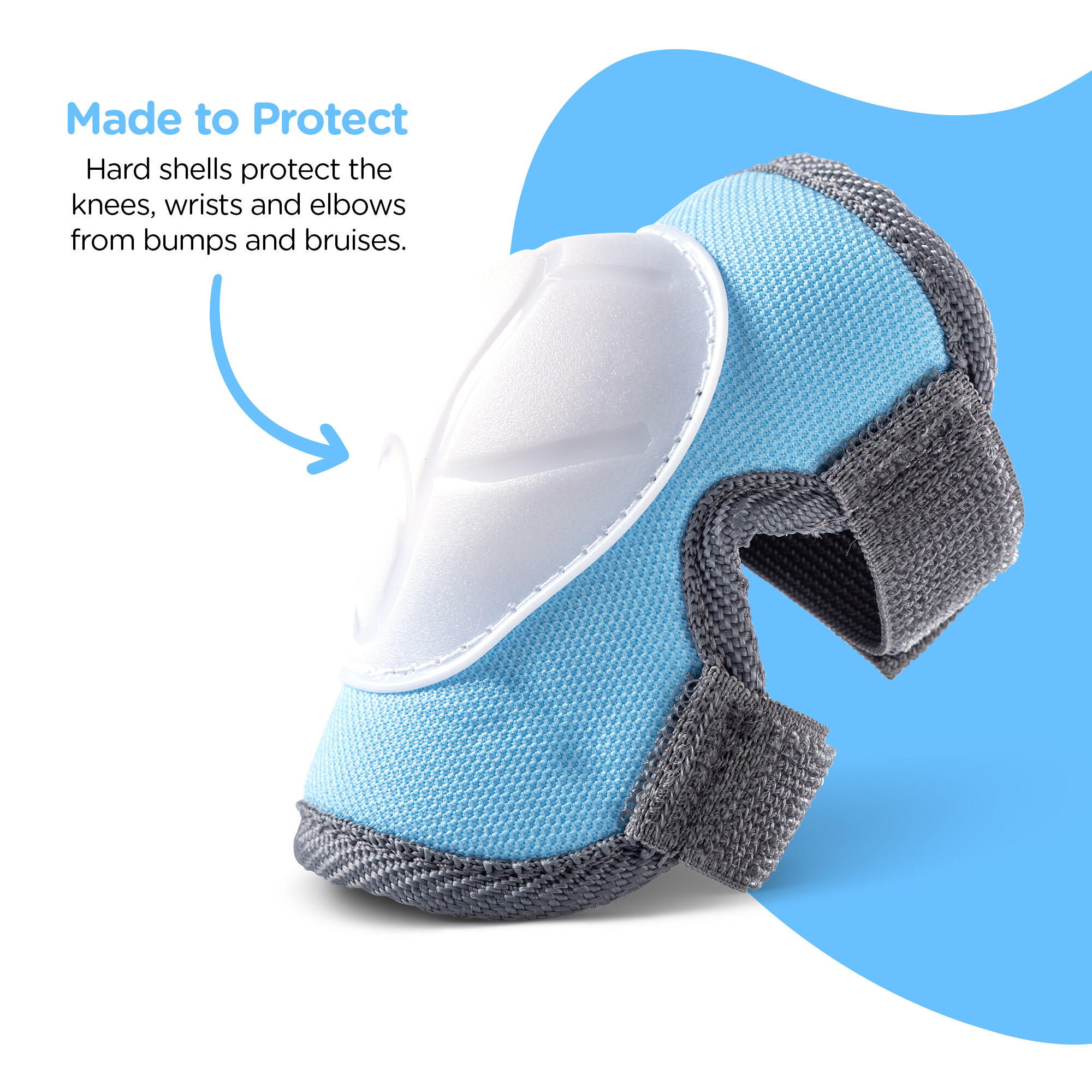 PROTECCIONES CODOS, MUÑECAS Y RODILLAS PARA NIÑOS YVOLUTION AZUL 4/4