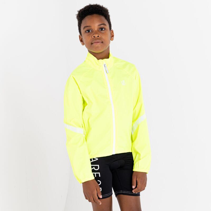 Fietsjas jongens polyester neon geel maat 146/152