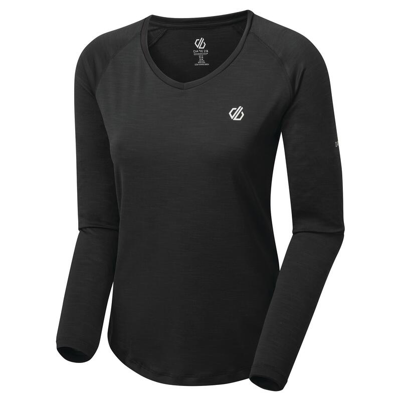 Longsleeve Discern Tee Fitness/Gym Damen Black Ohne Atmungsaktiv DARE 2B