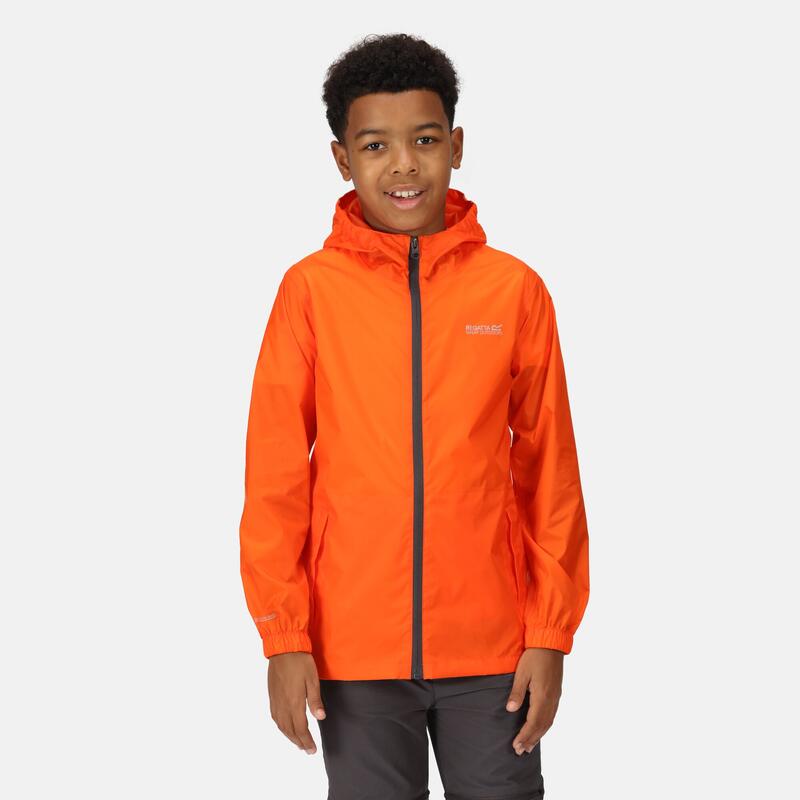 Pack It III Wasserdichte Regenjacke für Kinder zum Wandern - Orange