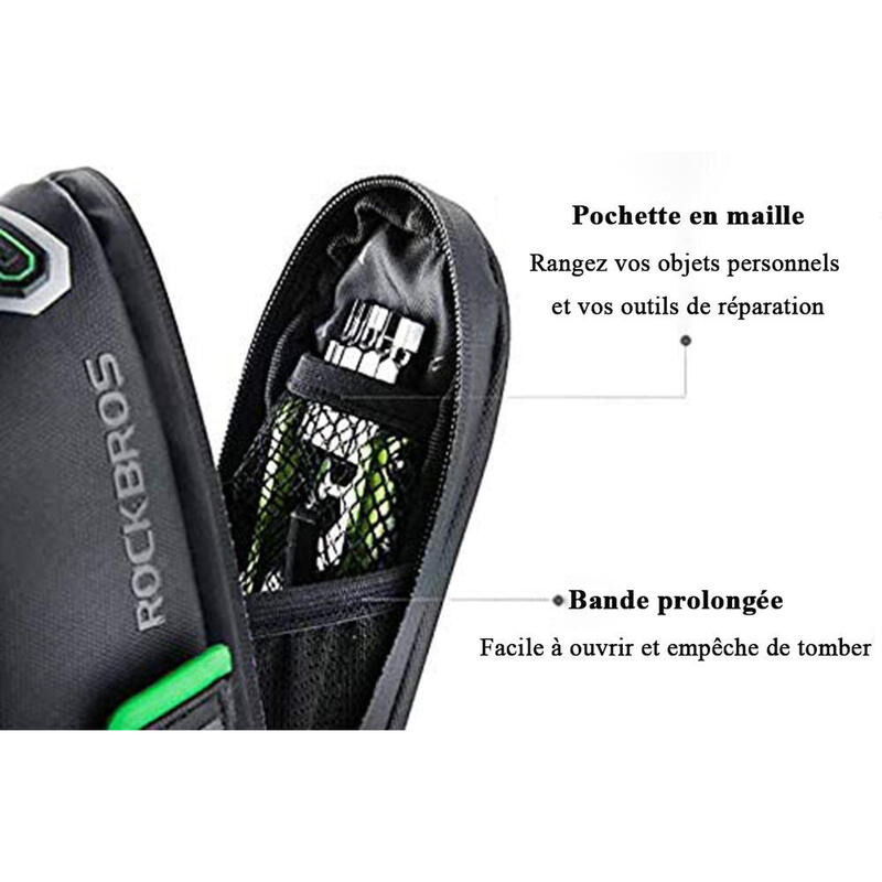 Sacoche de Selle Vélo Sac à dos étanche pour vélo Noir 1,5L Avec velcro