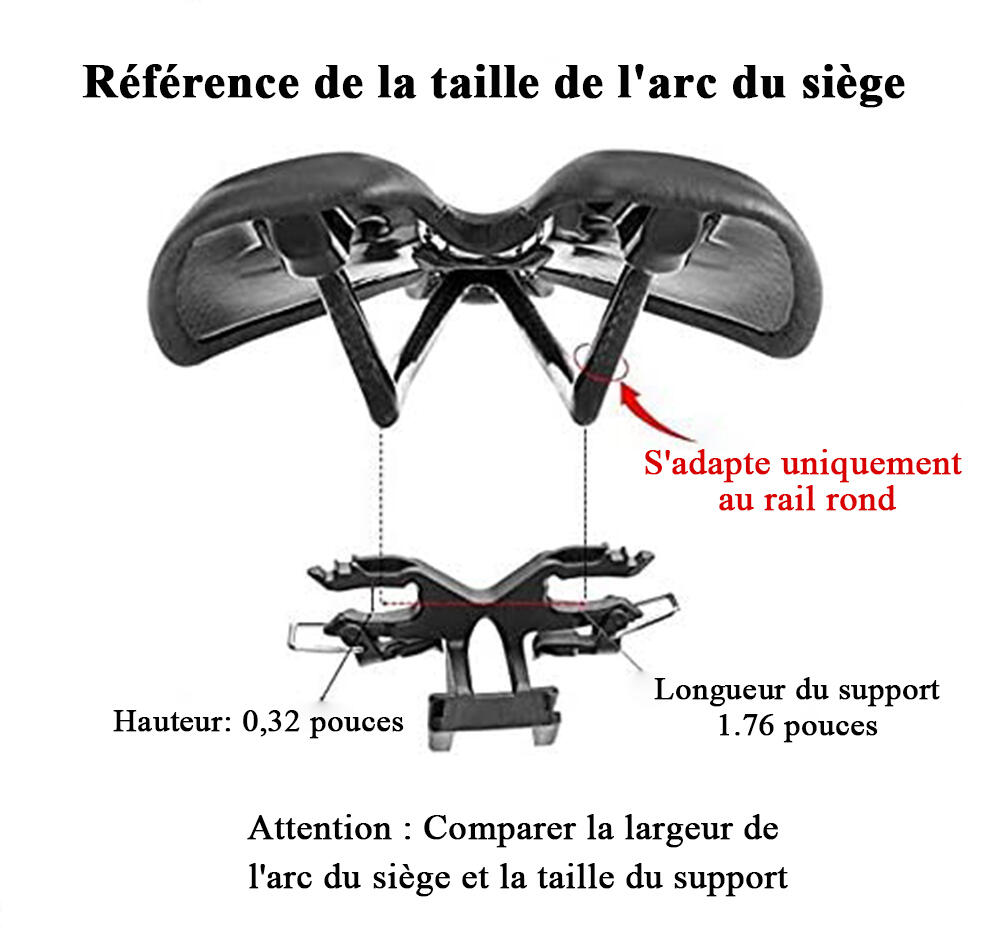 Sacoche de Selle Vélo Sac à dos étanche pour vélo Noir 1,5L Avec velcro 6/8