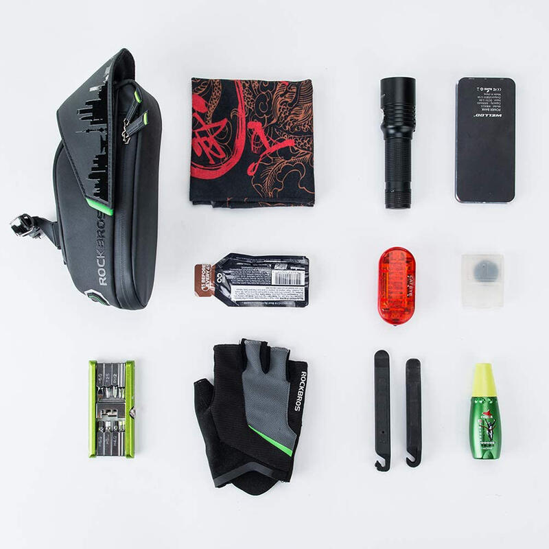 Bike Saddle Bag Waterproof Bike Backpack Zwart 1.5L Met Klittenband