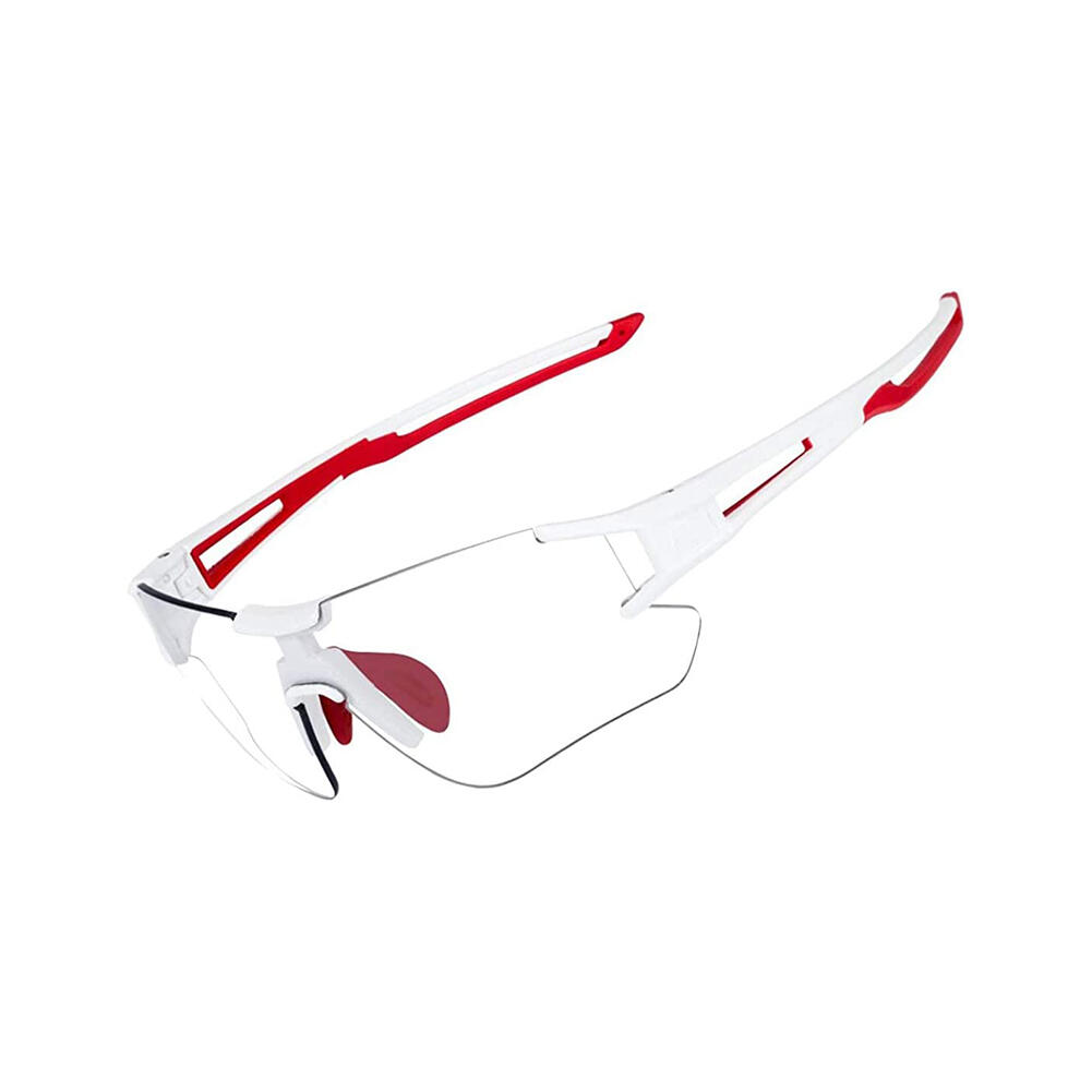 Rockbros - Lunettes De Soleil Sport Photochromique Polarisées, Cyclisme Lunettes Demi-montu - Lunettes De Soleil - Blanc|rouge - Taille Unique - Decathlon