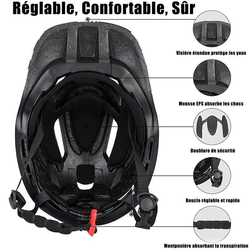 Casque de vélo S pour enfants 48-53cm avec protège-menton amovible